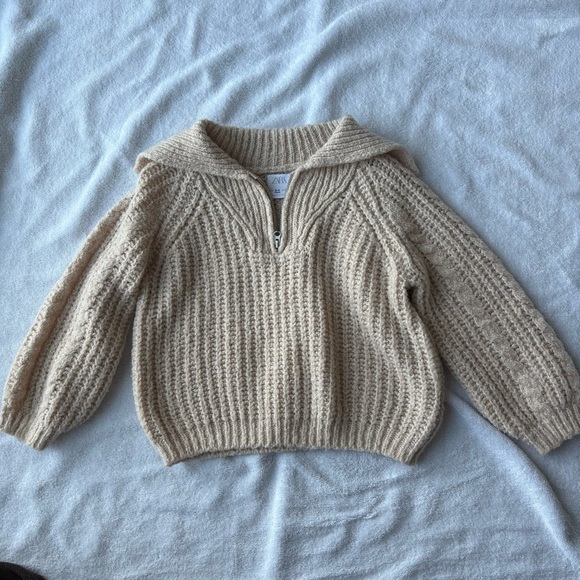 Zara Other - Zara Toddler Boys Knit Foldover Collar Sweater with Zip Closure Size 4T